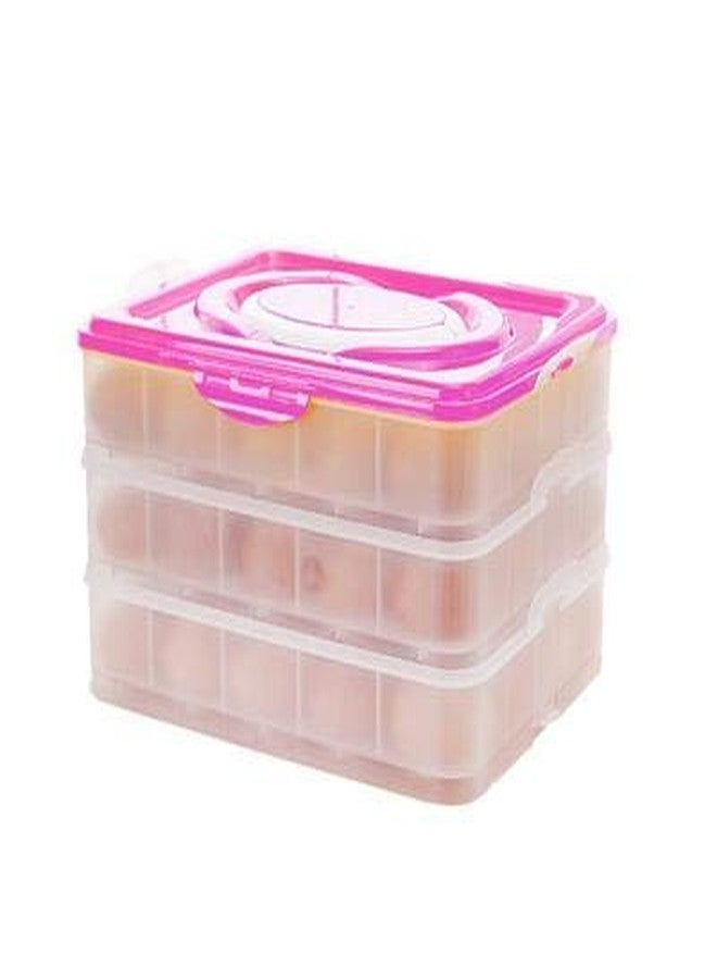 CPEX Plastic 3 Layer Airtight 72 Eggs Storage Box for Home, Kitchen, Fridge with Handle (Multicolor) - Image 2